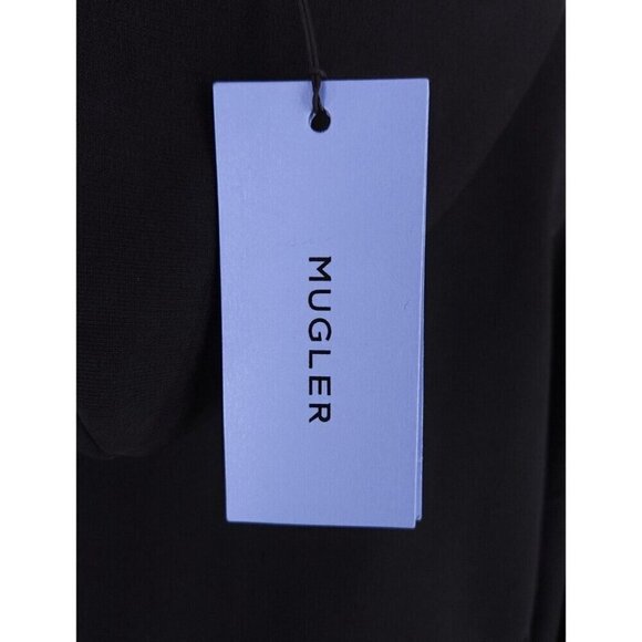 Mugler Logo Print Cropped Hoodie Size L Unisex Black - Picture 10 of 16